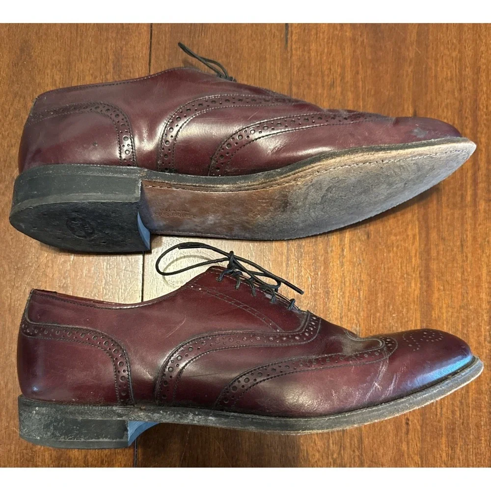 Vintage Dexter USA Burgundy Wingtip Oxford Dress Shoes Men 10.5M Leather Brogue